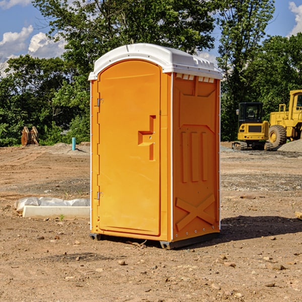 how often are the portable restrooms cleaned and serviced during a rental period in Grant County Arkansas